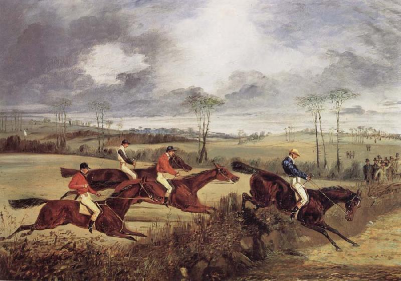 Henry Thomas Alken A Steeplechase, Near the Finish china oil painting image